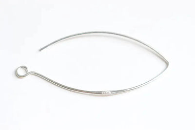 זוג ווי עגיל כסף אמיתי 925 בצורת דג עם טבעת לייצור תכשיטים, 43 מ"מ אורך