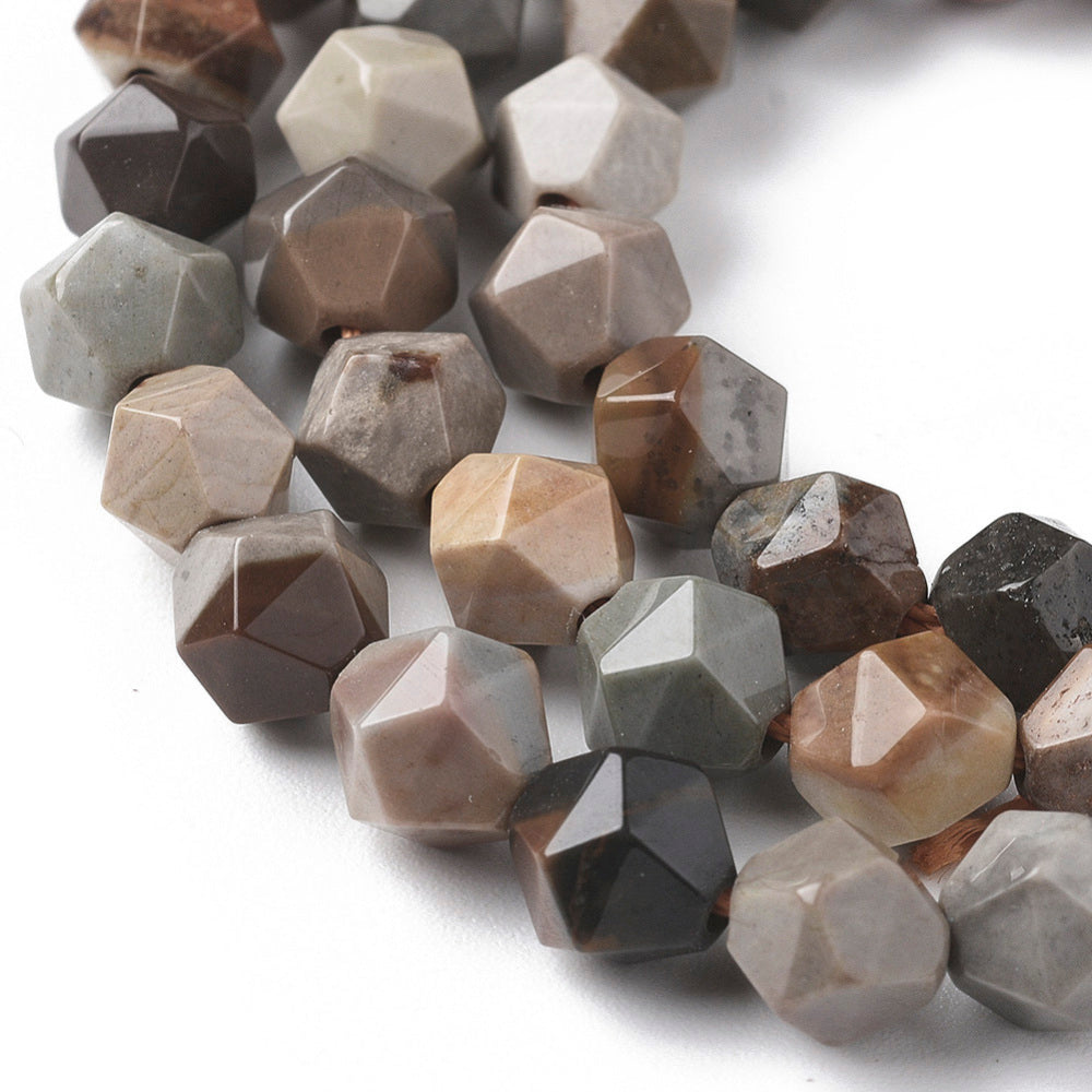 חרוזים אבני חן ג'ספר כ-6 מ"מ, חור 1 מ"מ, כ-40 ס"מ בשורה