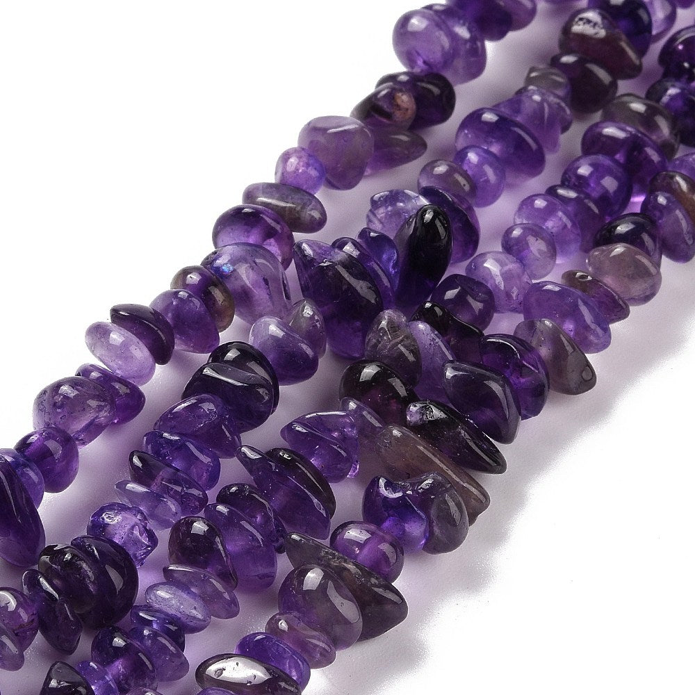 אבני חן בחיתוך צ'יפס אמטיסט 8-5 מ"מ, שורה כ-80 סנטימרים