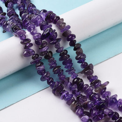 אבני חן בחיתוך צ'יפס אמטיסט 8-5 מ"מ, שורה כ-80 סנטימרים