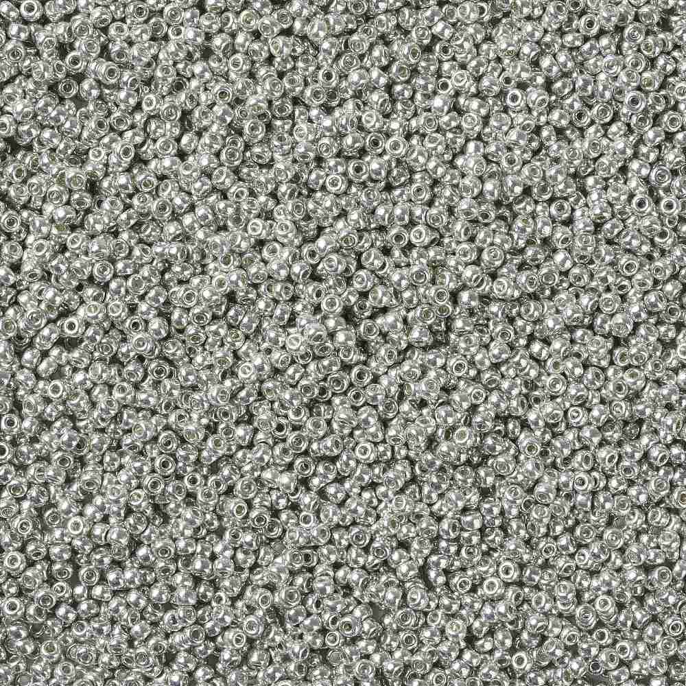 חרוזים יפנים מיוקי בצבע כסף, 3 מ"מ, חור 1 מ"מ - 10 גרם בחבילה (כ420 חרוזים)