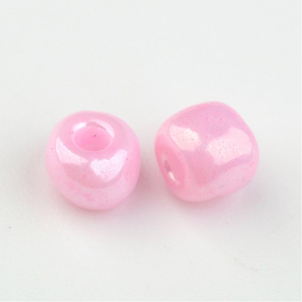 חרוזי ונציה ורוד, 4 מ"מ, חור 1 מ"מ, 50 גרם