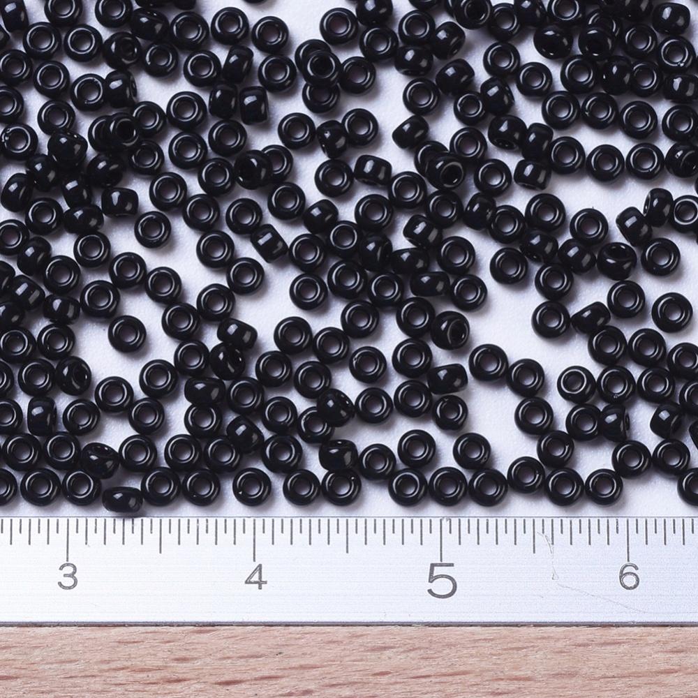 חרוזים יפנים מיוקי שחור, גודל 11 (2 מ"מ), חור 0.8 מ"מ, 10 גרם