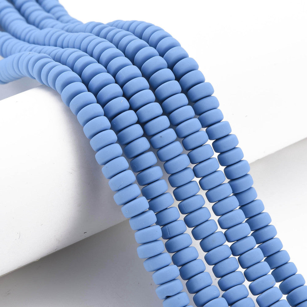 חרוזי סיליקון דיסקיות עבות 6 מ"מ בצבע כחול שמים