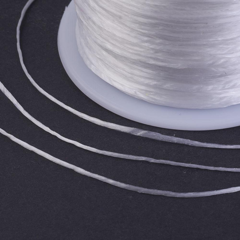 גליל חוט אלסטי לבן, 0.5 מ"מ, אורך 45 מטר